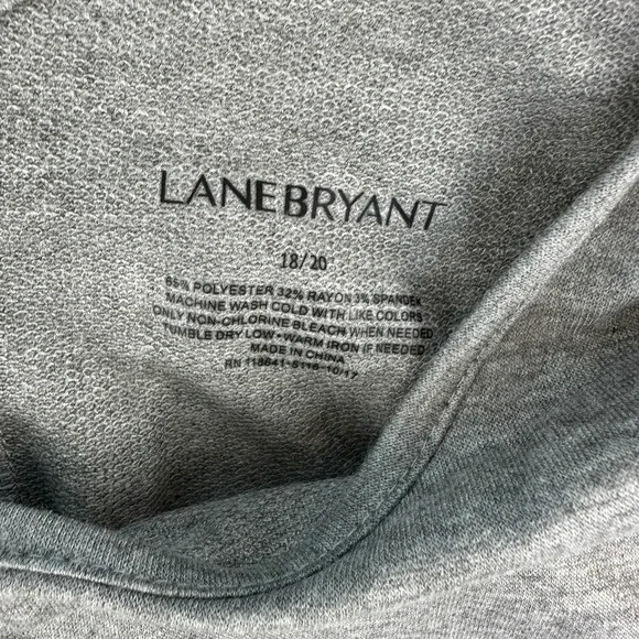 Lane Bryant Bell Sleeve Top Gray Criss‎ Cross Back Long Sleeve Size XL - Picture 5 of 5